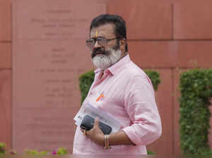 New Delhi: Union Minister Suresh Gopi at the Parliament House complex during the...