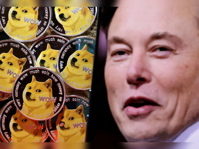 FILE PHOTO: Illustration shows Elon Musk and representations of cryptocurrency Dogecoin