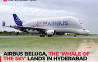 Airbus Beluga, the 'Whale Of The Sky' lands at Rajiv Gandhi International Airport in Hyderabad