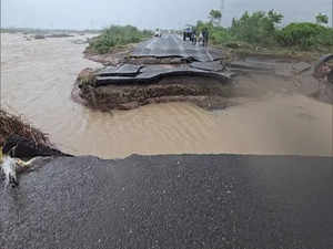 Gujarat floods: Roads closed, portion of bridge washed away in Jamnagar