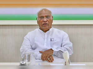 New Delhi: Congress President Mallikarjun Kharge during a meeting with Screening...