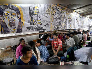 Kolkata: RG Kar Medical College and Hospital junior doctors during their sit-in ...