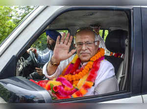 Jammu: Newly appointed JKPCC President Tariq Hameed Karra on his arrival at part...