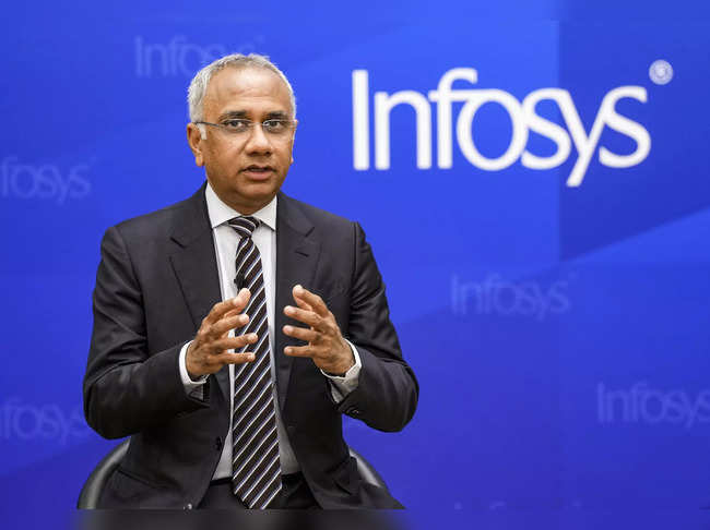 Bengaluru: Infosys CEO and MD Salil Parekh during the announcement of Quarter 1 ...