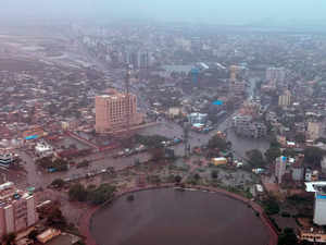 Gujarat, Jul 23 (ANI): An aerial survey is being conducted by Gujarat Chief Mini...