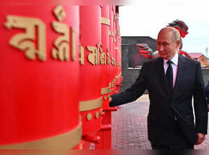 Russian President Vladimir Putin visits Tubten Shedrub Ling datsan in Kyzyl, Rep...