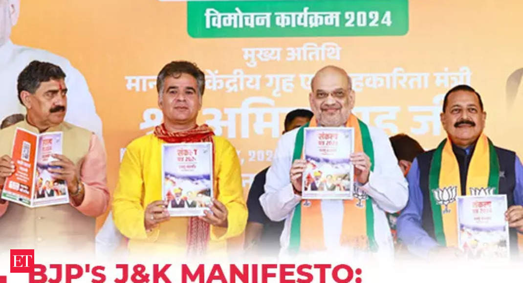 BJP J&K election manifesto: Metro services, rebuilding Hindu temples among key poll promises - The Economic Times Video | ET Now