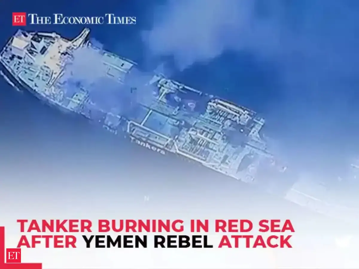 US: Drone footage shows tanker burning in Red Sea after Yemen rebel ...