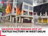 Massive fire breaks out at textile factory in west Delhi, 26 fire tenders rushed to spot