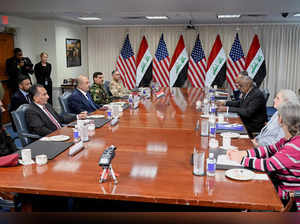 FILE PHOTO: U.S. Defense Secretary Lloyd Austin meets with Iraq Defense Minister