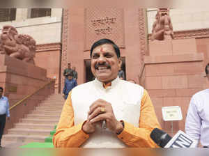 New Delhi: Madhya Pradesh CM Mohan Yadav at the Parliament House complex, in New...