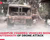 Manipur Violence: ‘Devastation everywhere’ Charred vehicles show aftermath of drone attack