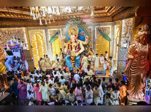 Mumbai, Sep 08 (ANI): Devotees in huge numbers seek blessings from the famous La...