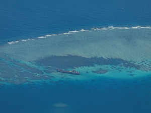 FILE PHOTO: FILE PHOTO: Aerial view of the contested Second Thomas Shoal in the South China Sea