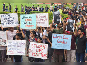 Guwahati: IIT Guwahati students stage a protest after a third-year Computer Scie...