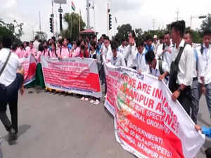 Manipur: Students in Imphal stage protest march demand resignations of top officials after fresh violence