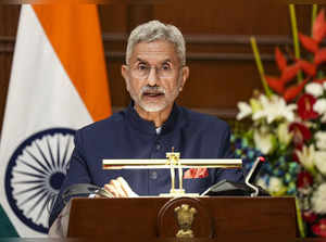 New Delhi: External Affairs Minister S Jaishankar during India-Japan joint press...