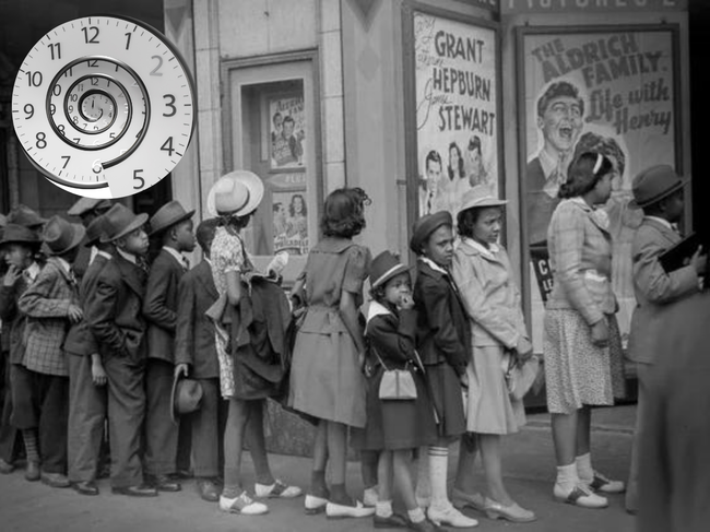 1941 photo of a boy holding what seems like an iPad