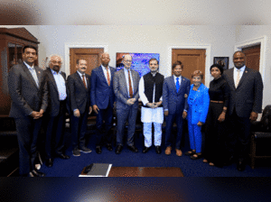 Rahul Gandhi meets US lawmakers at the Rayburn House Office Building, Washington