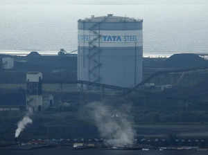 Views of Tata Steel Port Talbot steel production plant in Port Talbot, Wales