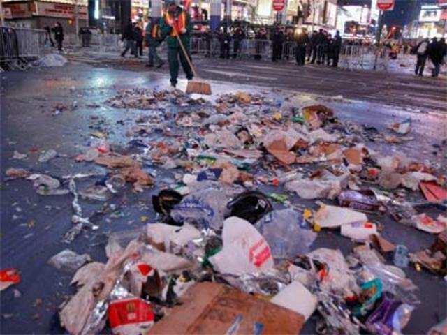 Times Square gets a cleaning
