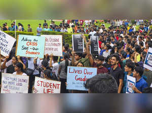 Guwahati: IIT Guwahati students stage a protest after a third-year Computer Scie...