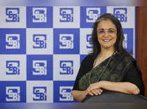 Madhabi Puri Buch, Chairperson of Securities and Exchange Board of India (SEBI), poses for a picture at the SEBI headquarters in Mumbai