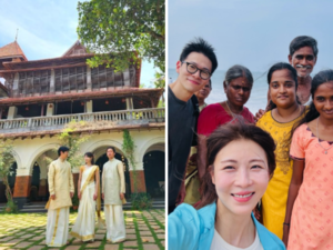 'Secret Garden' actress Ha Ji-won visits India, wears Kasavu saree for Onam. See pics:Image