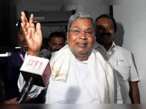 Bengaluru: Karnataka Chief Minister Siddaramaiah and others after a cabinet meet...