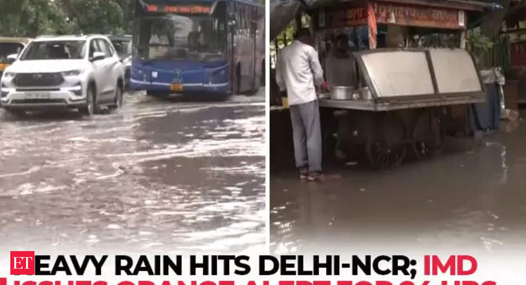 Delhi rains: Waterlogging leads to traffic slowdown in several parts; IMD issues orange alert - The Economic Times Video | ET Now