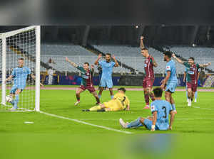 Kolkata, Sep 14 (ANI): Players in action during the Indian Super League 2024-25 ...