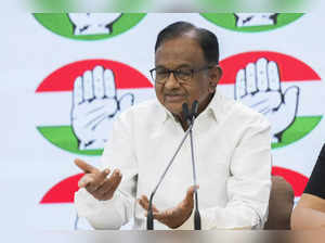 New Delhi: Congress leader and former finance minister P Chidambaram addresses a...