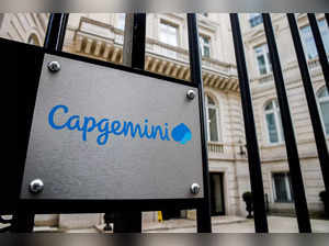 FILE PHOTO: The logo of Capgemini is seen at the company's headquarters in Paris