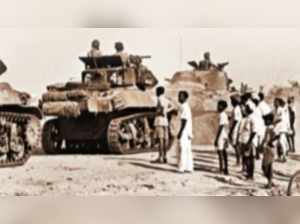 Indian tanks marching into Hyderabad