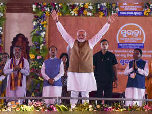 Bhubaneswar: Prime Minister Narendra Modi at the launch of the Subhadra Yojana, ...