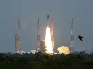 India's Geosynchronous Satellite Launch Vehicle Mk III-M1 blasts off carrying Chandrayaan-2, from the Satish Dhawan space centre at Sriharikota