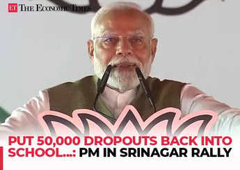 PM Modi in Srinagar rally: 'Put 50,000 dropouts back into school, youth carrying pens, books instead of stones'