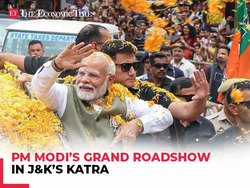 PM Modi’s grand roadshow in J&K’s Katra, locals queued up to get a glimpse