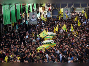 Funeral of Hezbollah members, in Ghobeiry