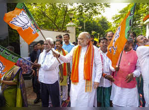 Sahibganj: Home Minister Amit Shah flags off the BJP’s 'Parivartan Yatra', in Sa...