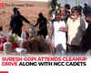 Intl Coastal Cleanup Day: Minister Suresh Gopi attends drive organised by NCC cadets at Shankumugham Beach