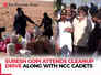 Intl Coastal Cleanup Day: Minister Suresh Gopi attends drive organised by NCC cadets at Shankumugham Beach