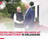 Modi in US:  President Joe Biden welcomes PM Modi at his hometown in Delaware