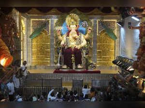 Mumbai: The idol of Lord Ganesha at Lalbaugcha Raja Sarvajanik Ganeshotsav Manda...