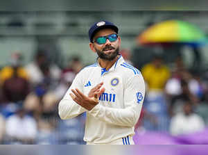 Chennai: India's Virat Kohli during the third day of the first test cricket matc...