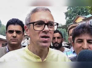 Anantnag: JNKC Vice President Omar Abdullah speaks to media during filing of nom...