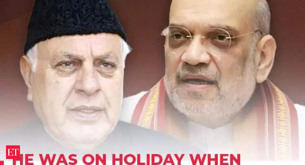 Amit Shah in all-out-attack on Farooq Abdullah ‘He was on holiday when Kashmir was burning…’ – The Economic Times Video