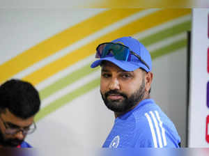 Chennai: Indian cricket captain Rohit Sharma during a press conference on the ev...