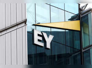 FILE PHOTO: The EY company logo is seen at their headquarters in London