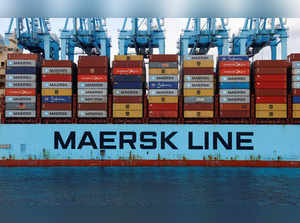 FILE PHOTO: Containers are seen on the Maersk's Triple-E giant container ship Majestic Maersk in the port of Algeciras